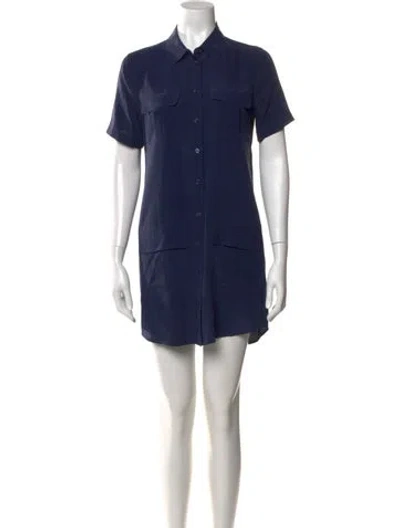Pre-owned Equipment Silk Mini Dress In Blue