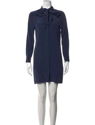 Pre-owned Equipment Silk Mini Dress In Blue