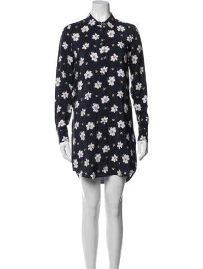 Pre-owned Equipment Silk Mini Dress In Blue
