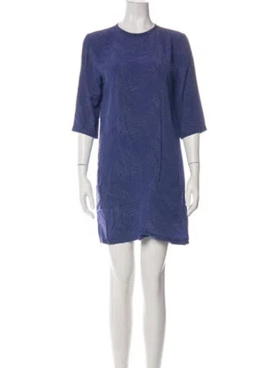 Pre-owned Equipment Silk Mini Dress In Blue