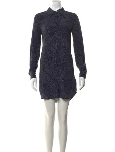 Pre-owned Equipment Silk Mini Dress In Blue