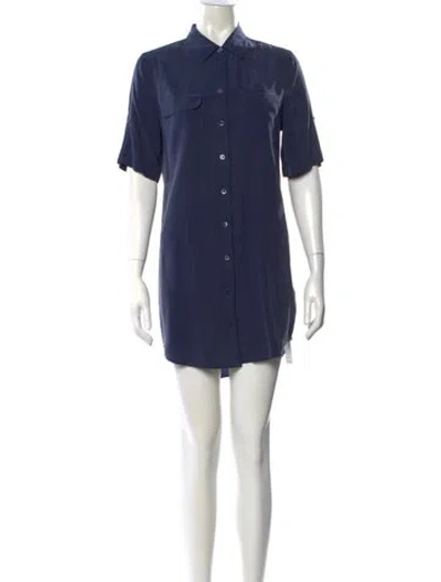 Pre-owned Equipment Silk Mini Dress In Blue