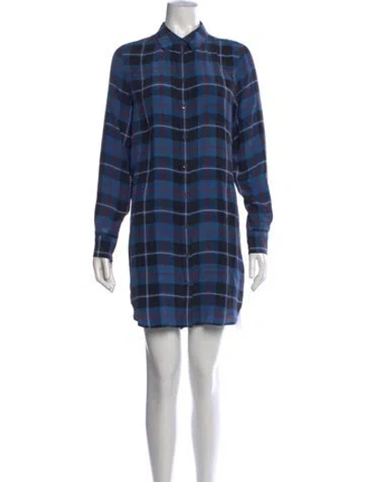 Pre-owned Equipment Silk Mini Dress In Blue