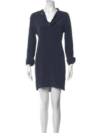Pre-owned Equipment Silk Mini Dress In Blue