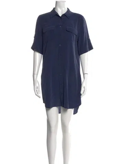 Pre-owned Equipment Silk Mini Dress In Blue