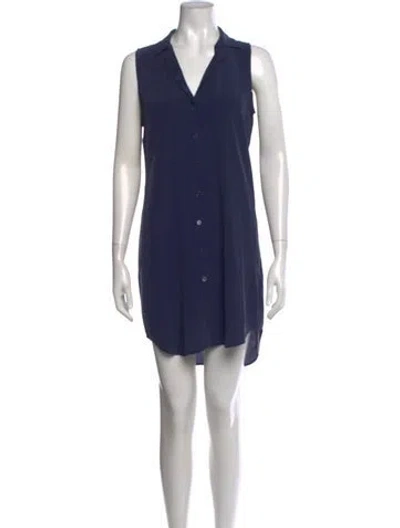 Pre-owned Equipment Silk Mini Dress In Blue