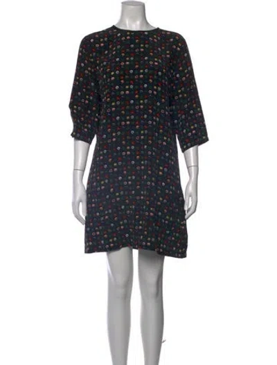 Pre-owned Equipment Silk Mini Dress In Blue