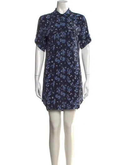 Pre-owned Equipment Silk Mini Dress In Blue