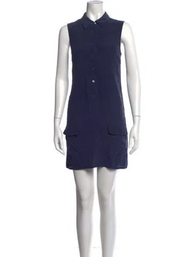 Pre-owned Equipment Silk Mini Dress In Blue