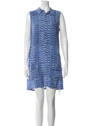 Pre-owned Equipment Silk Mini Dress In Blue