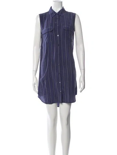 Pre-owned Equipment Silk Mini Dress In Blue