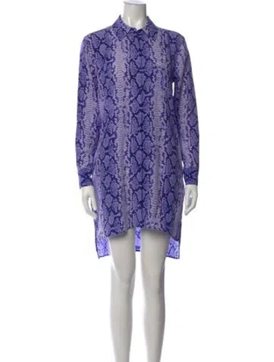 Pre-owned Equipment Silk Mini Dress In Blue