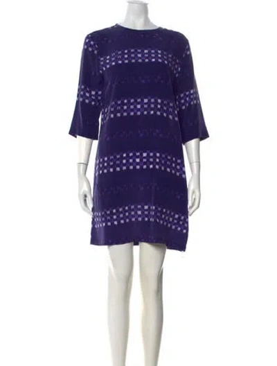 Pre-owned Equipment Silk Mini Dress In Blue