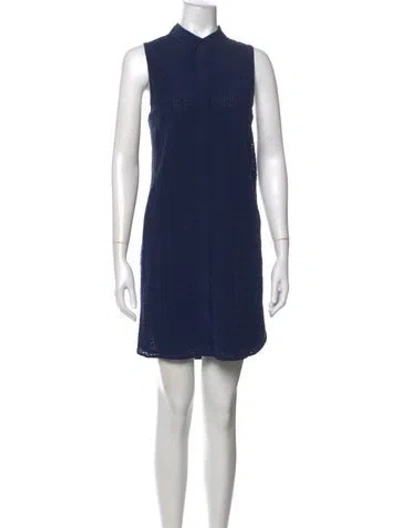 Pre-owned Equipment Silk Mini Dress In Blue