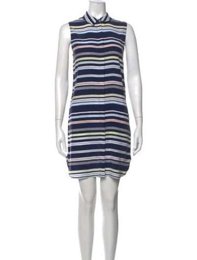 Pre-owned Equipment Silk Mini Dress In Blue