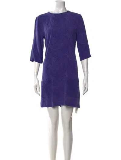 Pre-owned Equipment Silk Mini Dress In Blue