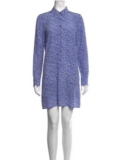 Pre-owned Equipment Silk Mini Dress In Blue
