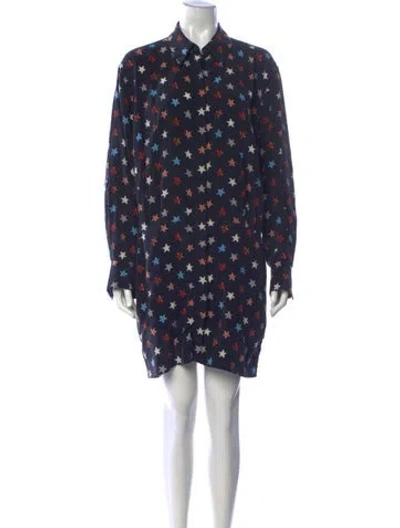 Pre-owned Equipment Silk Mini Dress In Blue