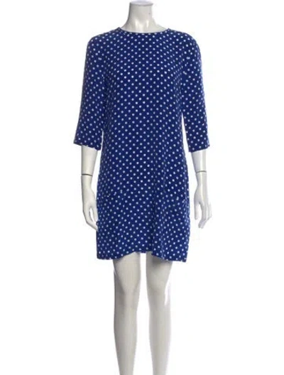 Pre-owned Equipment Silk Mini Dress In Blue