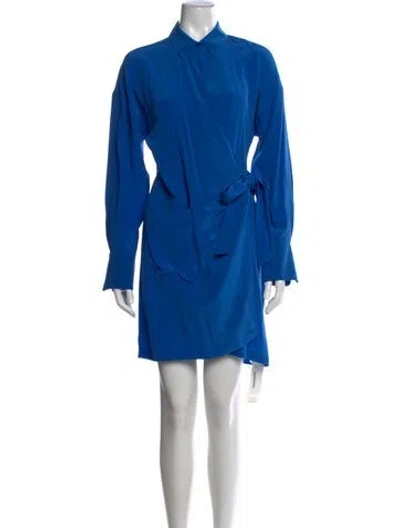 Pre-owned Equipment Silk Mini Dress In Blue
