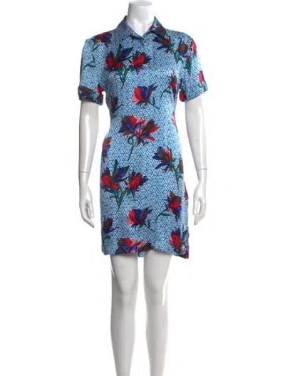 Pre-owned Equipment Silk Mini Dress In Blue