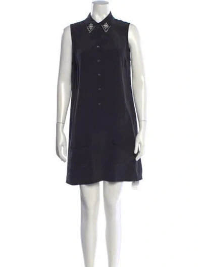 Pre-owned Equipment Silk Mini Dress In Blue