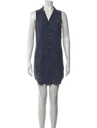 Pre-owned Equipment Silk Mini Dress In Blue