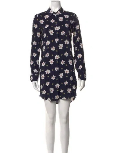Pre-owned Equipment Silk Mini Dress In Blue