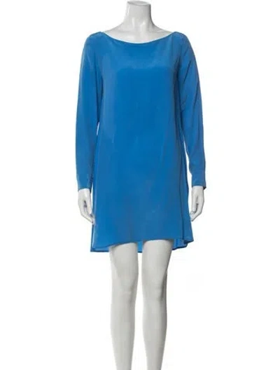 Pre-owned Equipment Silk Mini Dress In Blue