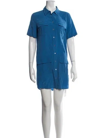Pre-owned Equipment Silk Mini Dress In Blue