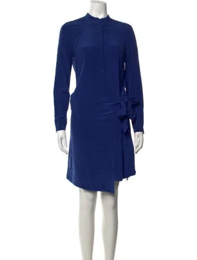 Pre-owned Equipment Silk Mini Dress In Blue