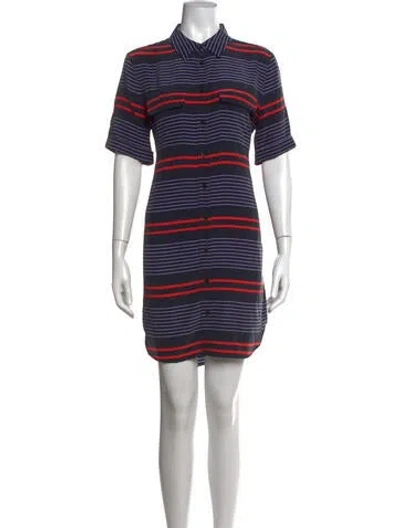 Pre-owned Equipment Silk Mini Dress In Blue