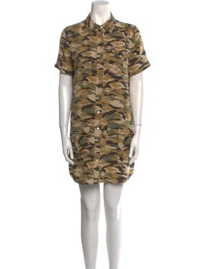 Pre-owned Equipment Silk Mini Dress In Brown