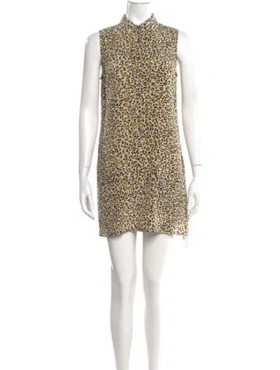 Pre-owned Equipment Silk Mini Dress In Brown