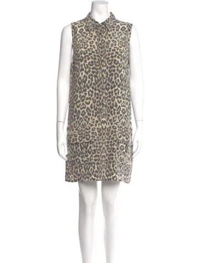 Pre-owned Equipment Silk Mini Dress In Brown