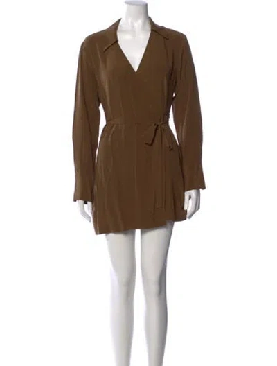 Pre-owned Equipment Silk Mini Dress In Brown
