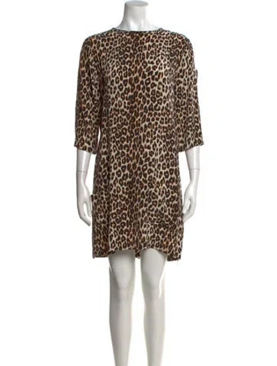 Pre-owned Equipment Silk Mini Dress In Brown