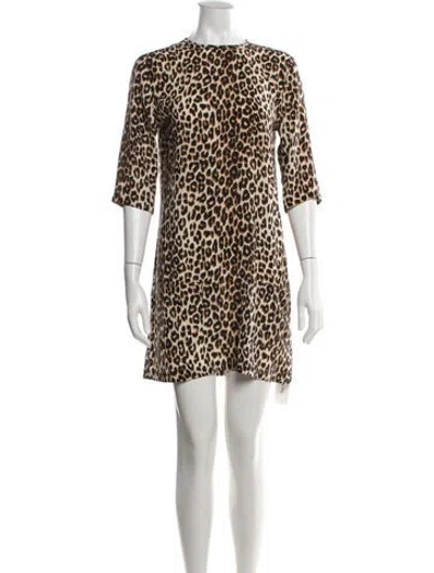 Pre-owned Equipment Silk Mini Dress In Brown