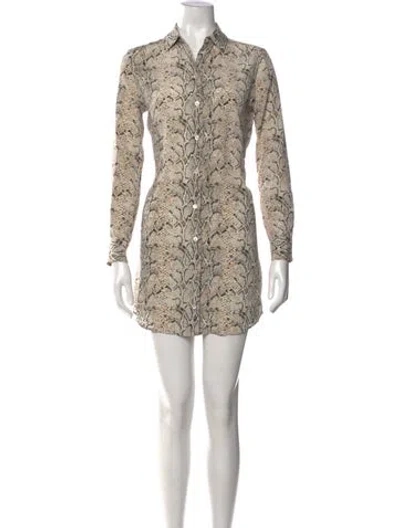 Pre-owned Equipment Silk Mini Dress In Brown