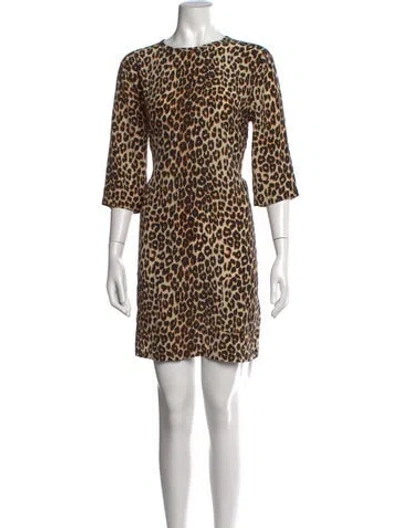 Pre-owned Equipment Silk Mini Dress In Brown
