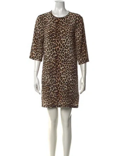 Pre-owned Equipment Silk Mini Dress In Brown