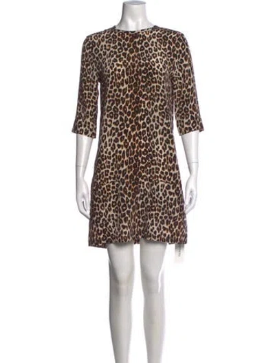 Pre-owned Equipment Silk Mini Dress In Brown