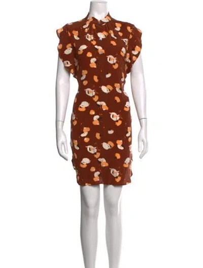 Pre-owned Equipment Silk Mini Dress In Brown