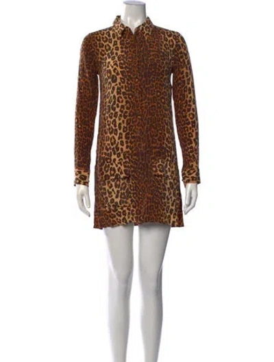 Pre-owned Equipment Silk Mini Dress In Brown/neutrals