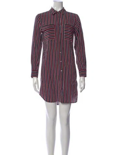 Pre-owned Equipment Silk Mini Dress In Burgundy