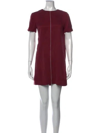 Pre-owned Equipment Silk Mini Dress In Burgundy