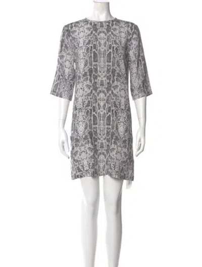 Pre-owned Equipment Silk Mini Dress In Gray