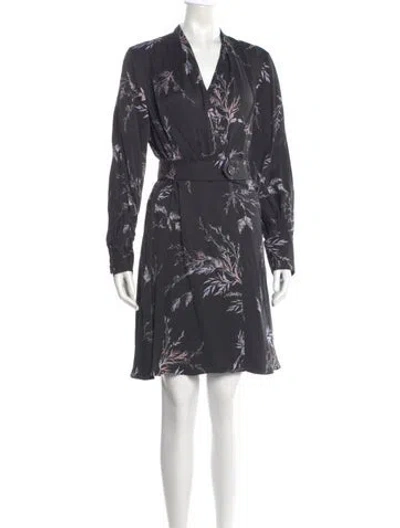 Pre-owned Equipment Silk Mini Dress In Gray