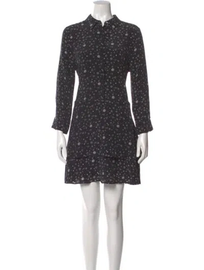 Pre-owned Equipment Silk Mini Dress In Gray