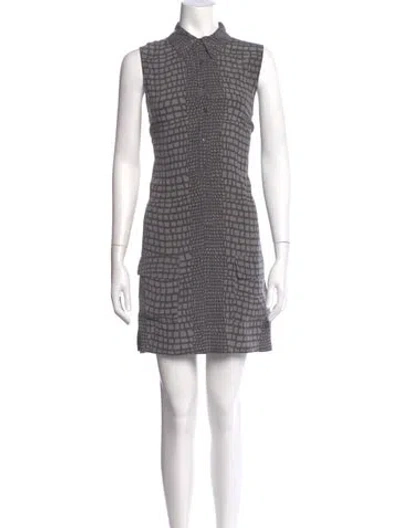 Pre-owned Equipment Silk Mini Dress In Gray